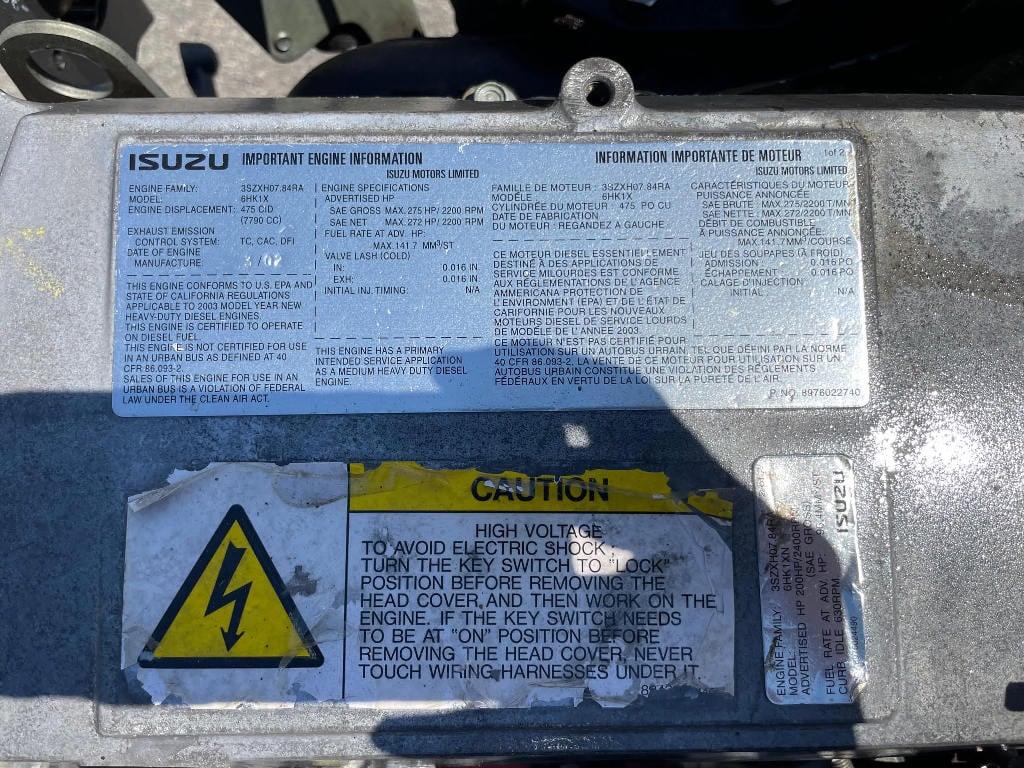 2003 ISUZU 6HK1X ENGINE 3