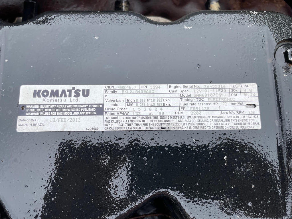 2013 KOMATSU SAA6D107E-1 ENGINE 2