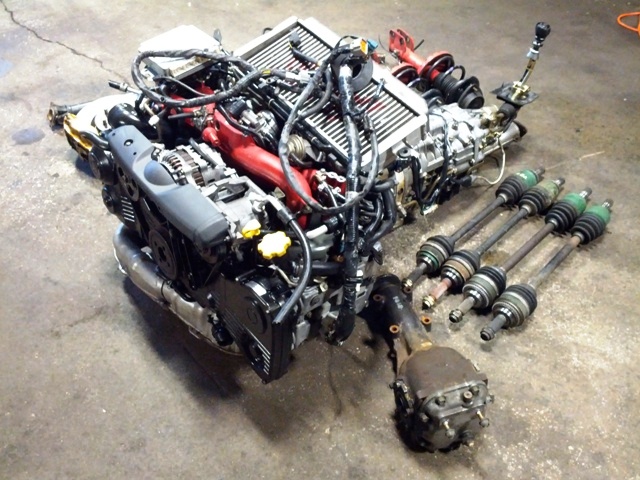 JDM SUBARU WRX STI VERSION 8 EJ20T MOTOR TWIN SCROLL TURBO VF37 MT 6 SPEED DCCD TRANSMISSION ECU WIRING BREMBO KIT SUSPENSION 4