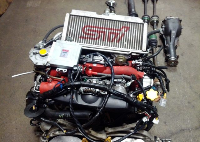 JDM SUBARU WRX STI EJ20T ENGINE TURBO VF42 MT 6 SPEED TRANSMISSION DCCD RA-R ECU BREMBO KIT BRAKES