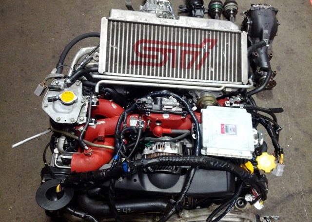 JDM SUBARU WRX STI EJ20T ENGINE TURBO VF42 MT 6 SPEED TRANSMISSION DCCD RA-R ECU BREMBO KIT BRAKES 4